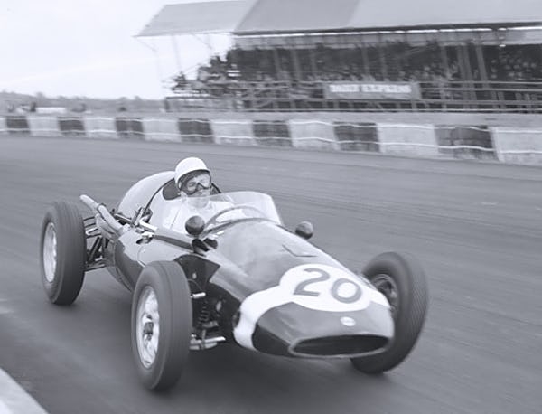 Stirling Moss cornering Silverstone