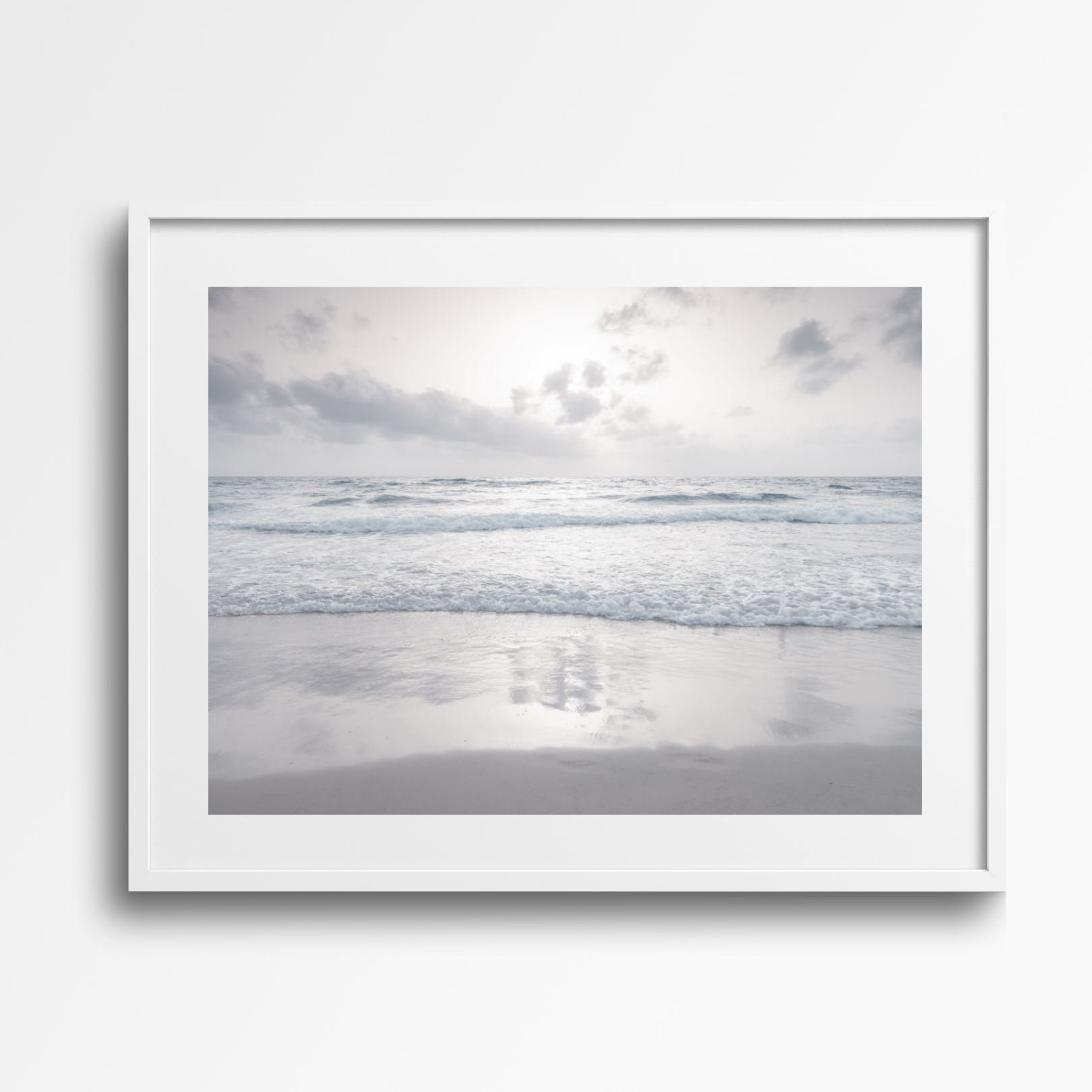 Tranquil beach with cloudscapes
