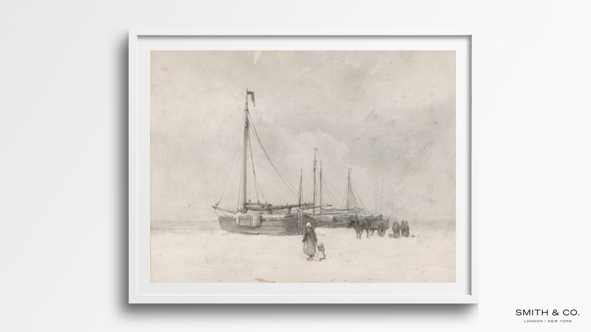 Fishing on the Beach in Winter
