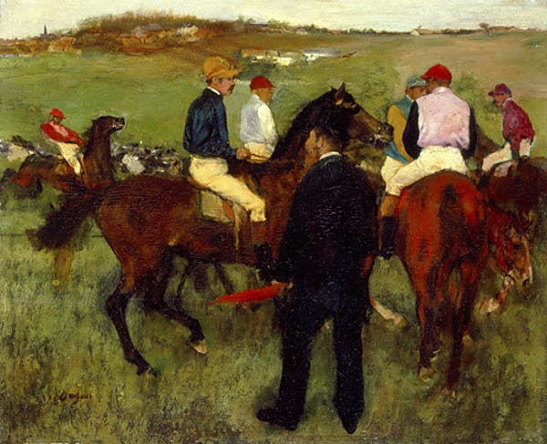 Racehorses (Leaving The Weighing), c. 1874